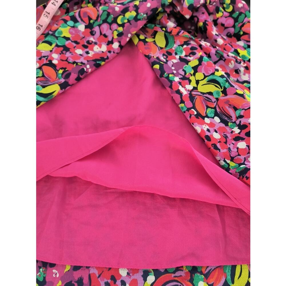 Lilly Pulitzer Mini Wrap Dress Small Pink Multicolor Floral Sleeveless Stretch - Picture 12 of 16